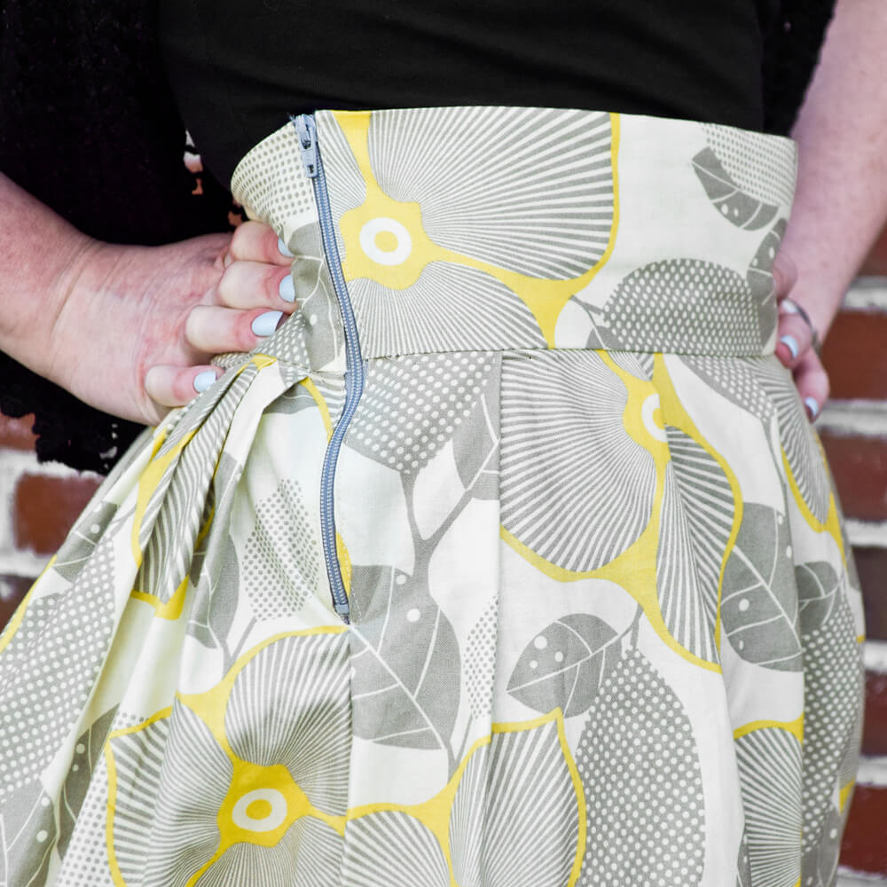 DIY High Waisted Pleated Skirt Finished