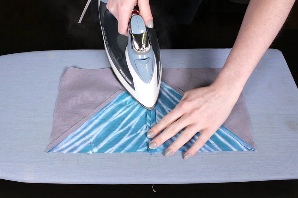 How to Make a Herringbone Quilt - Press open seam