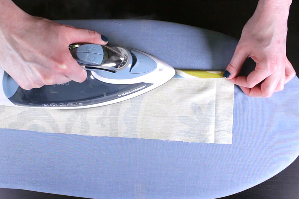 DIY Tab Top Curtains - Step 4: Sew the facing piece