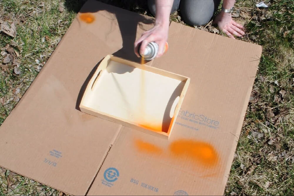 How to Make a Decorative Tray - Spray Paint