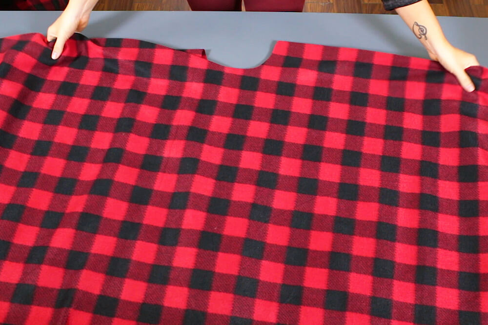 How to Make a Fleece Poncho - Cut out the neckline