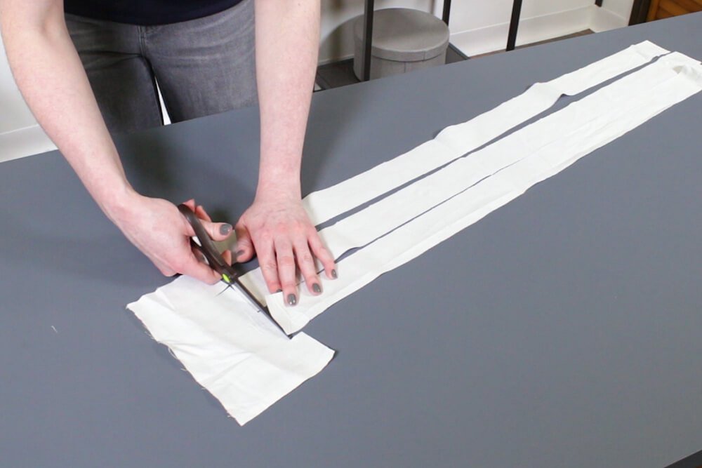 How to Make a Roman Shade - Make pockets for the dowels