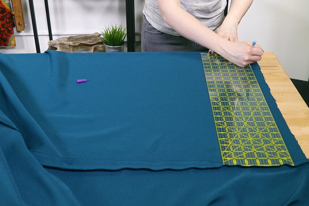 How to Make a Tablecloth - Measure width of narrow piece