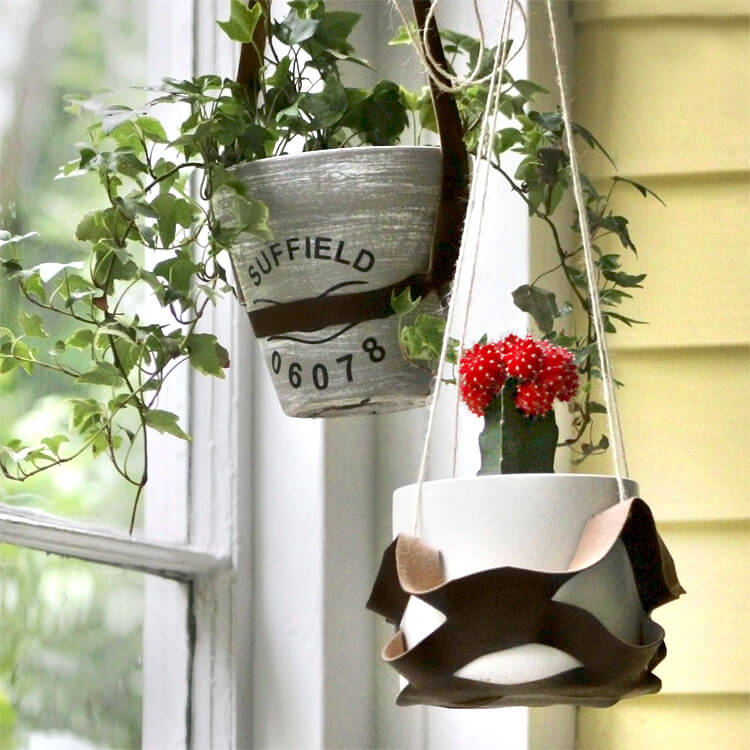 How to Make Faux Leather Plant Hangers