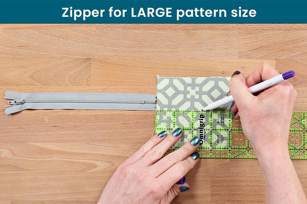 Wristlet Step 3 - Make extensions for zipper